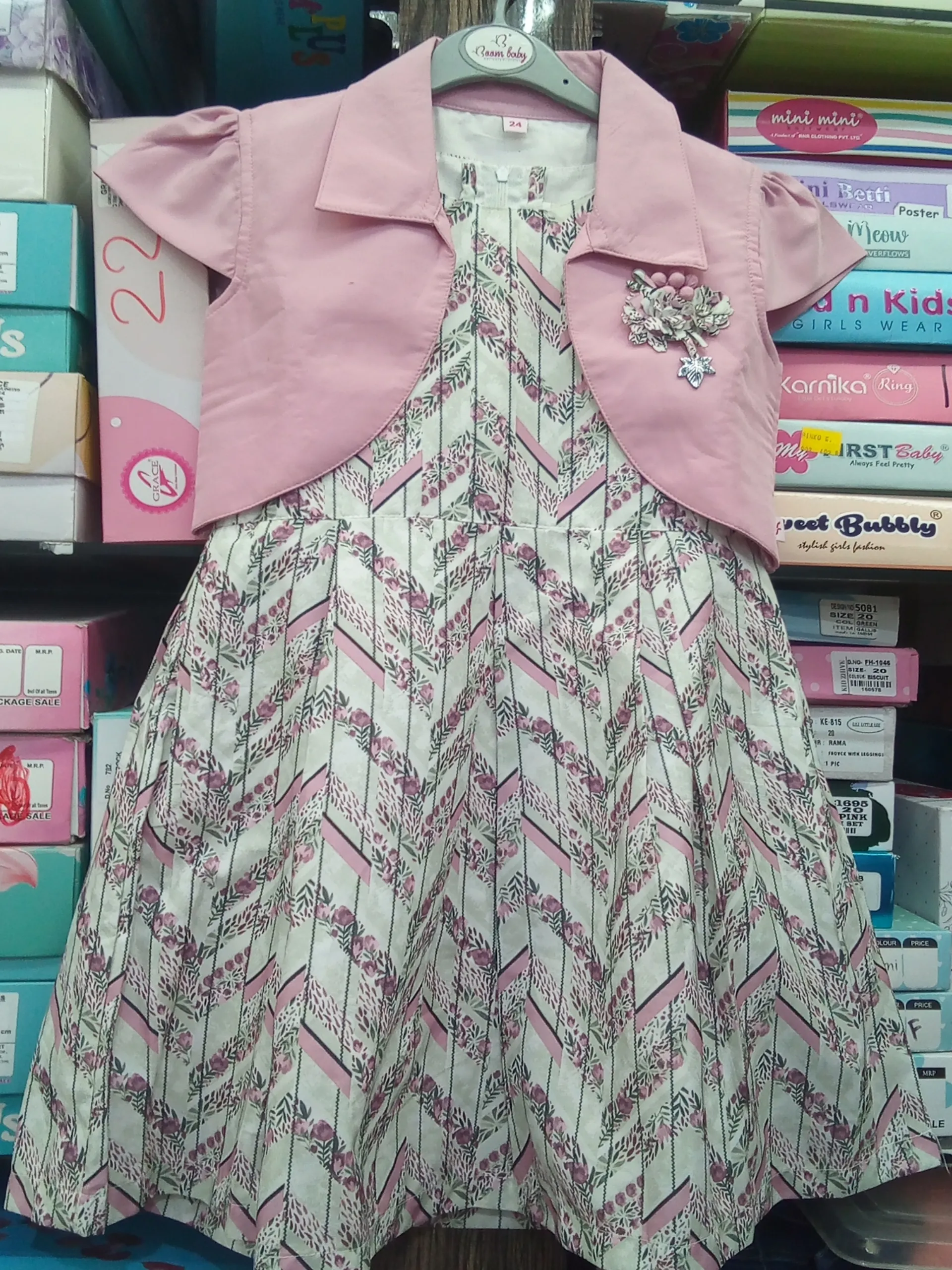 Cotton Frock Pnk view 3