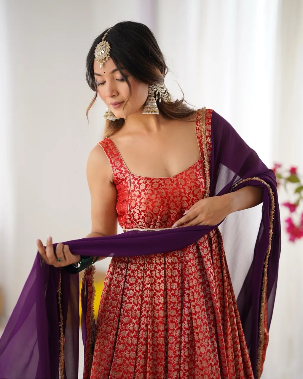 ‘Zarisha’ Anarkali - Red view 3