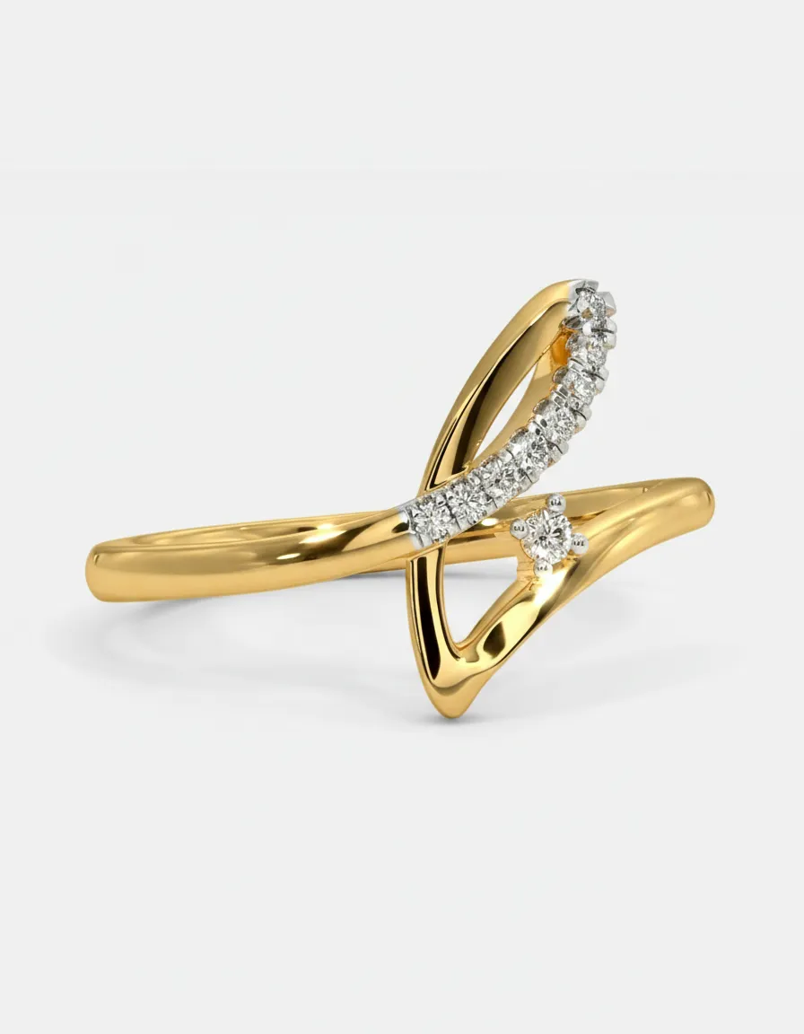 Gold and Diamond Ring view 2