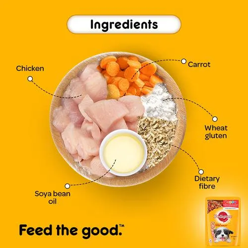 Pedigree Pet Dog Food For Adult - Chicken & Liver Chunks in Gravy 70 g view 3