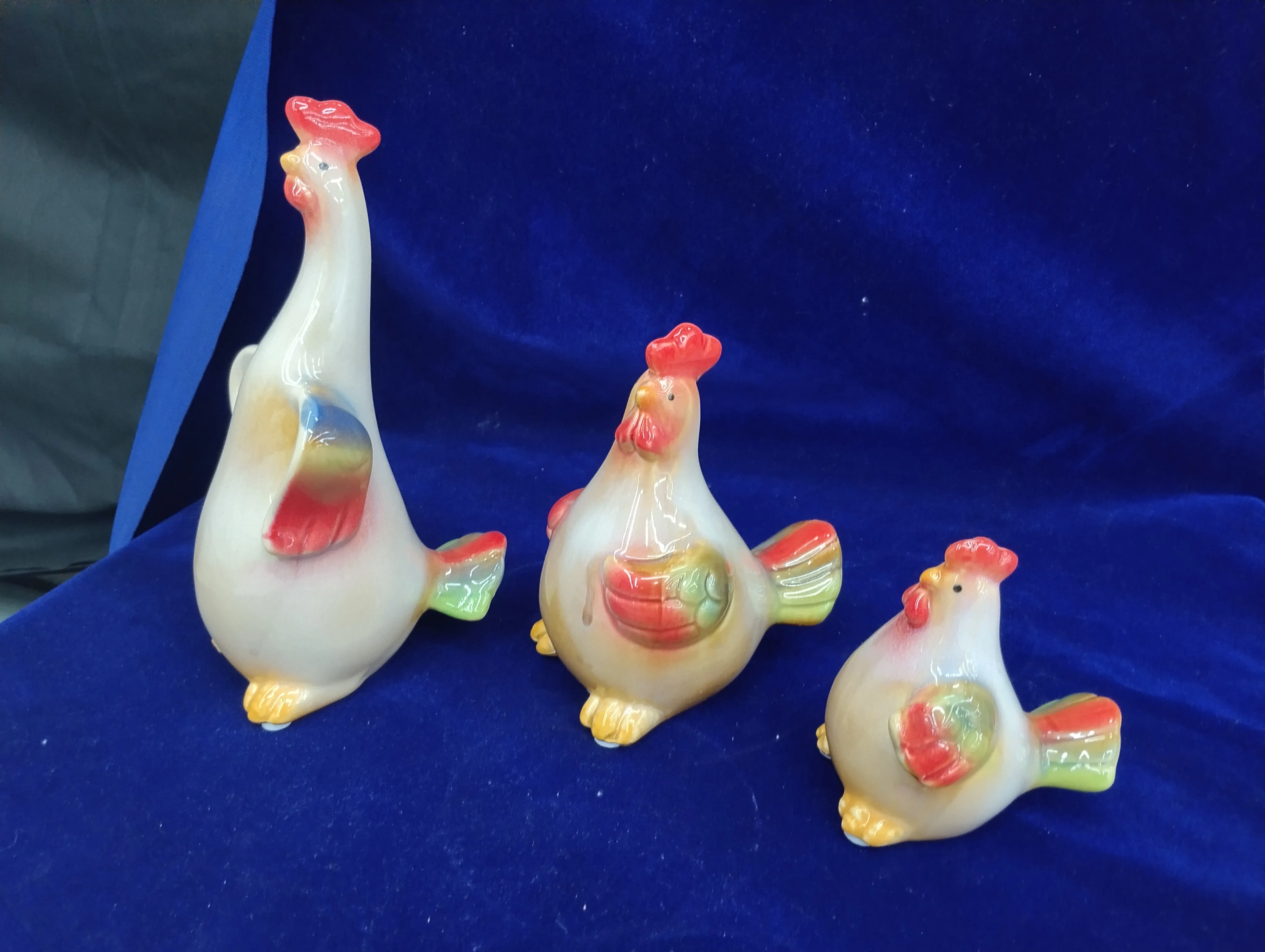 Ceramic Chicken Figurines view 2