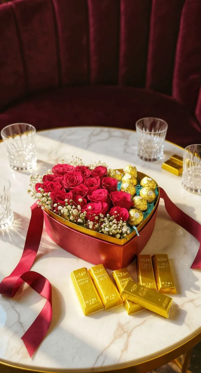 Red Heart Rose Hamper view 4