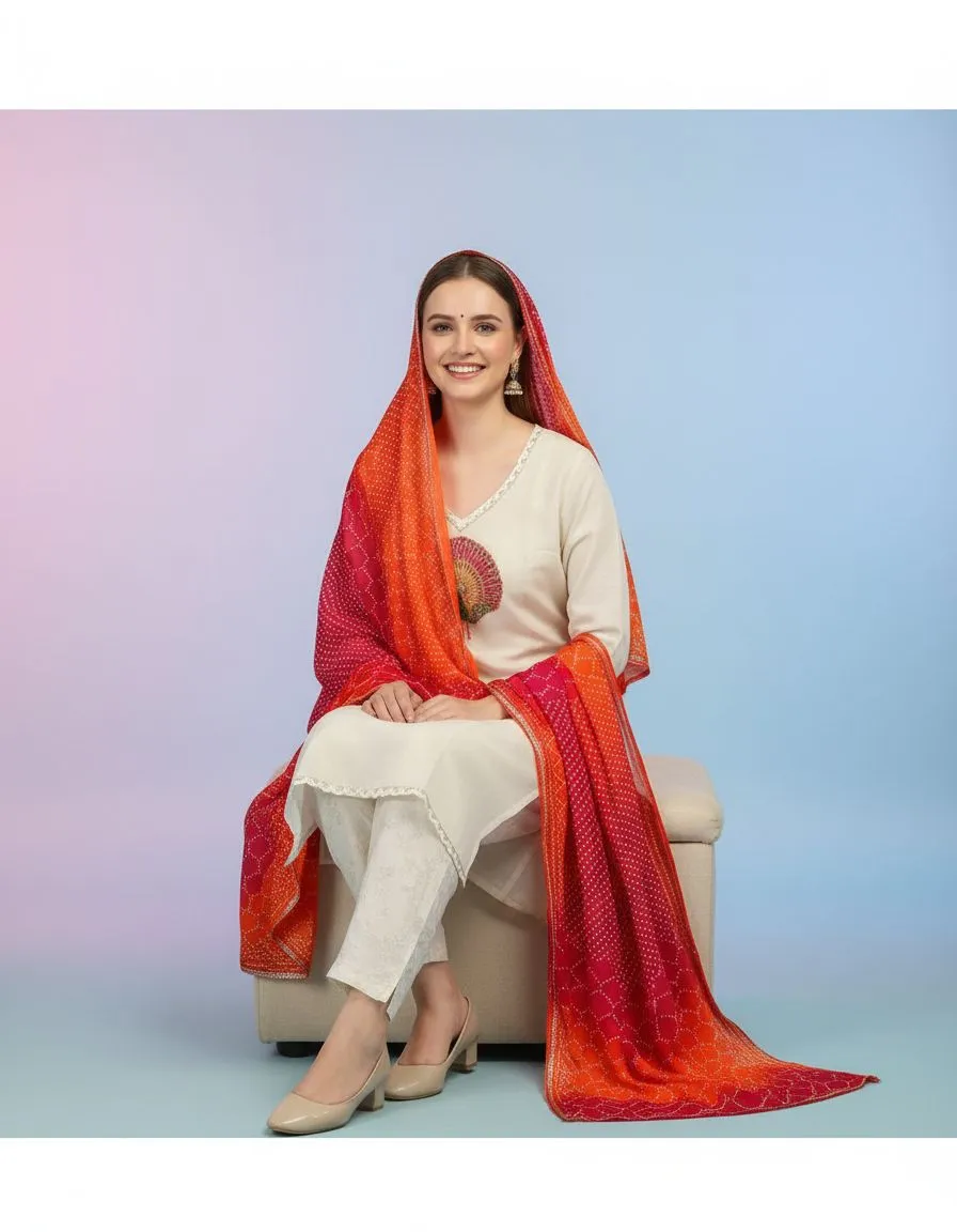 Traditional Embroidered Dupatta view 2