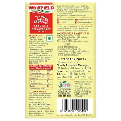 Weikfield Strawberry Flavour Jelly Crystals 90 g view 2