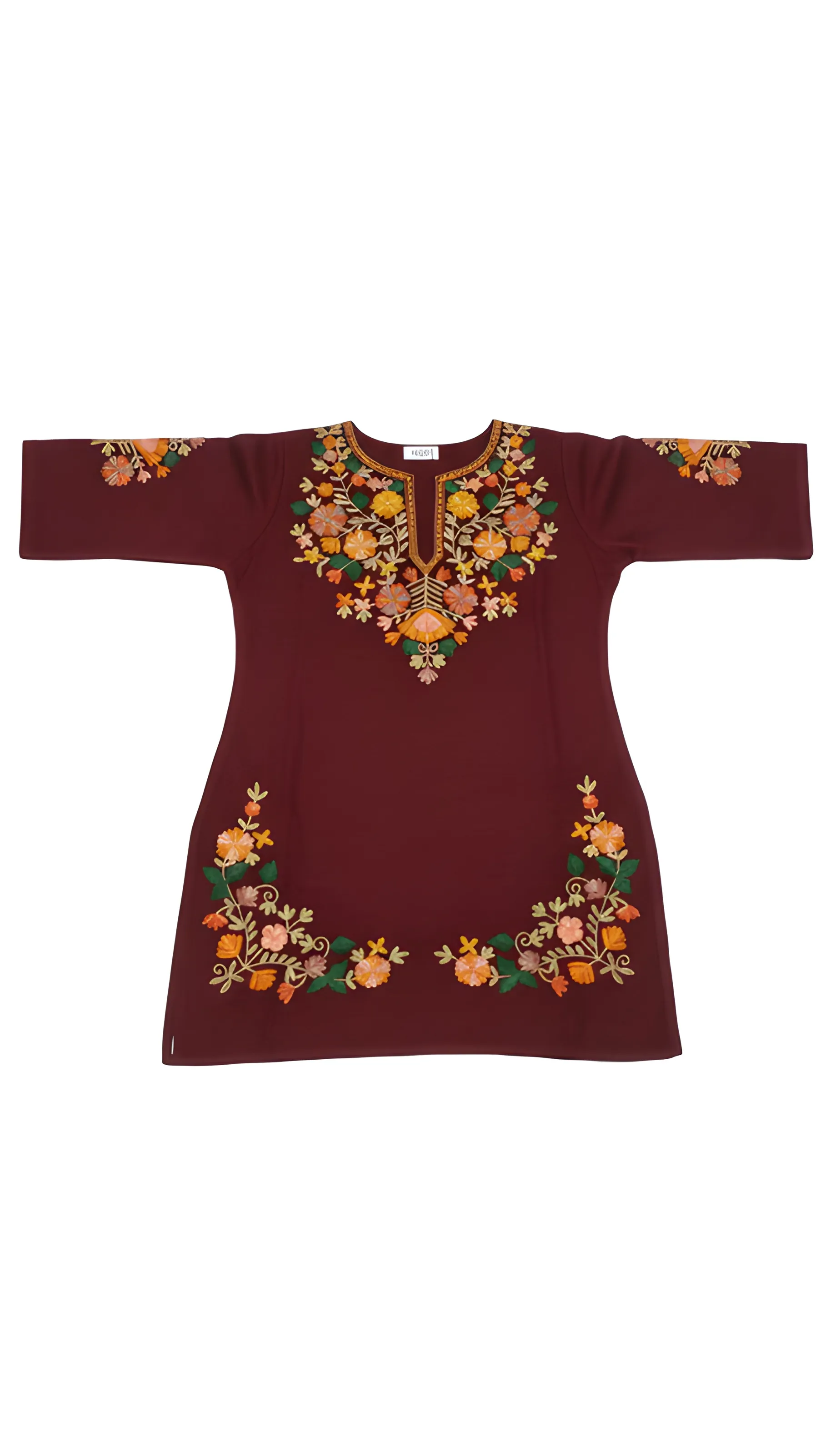 Embroidered Velvet Dress view 2