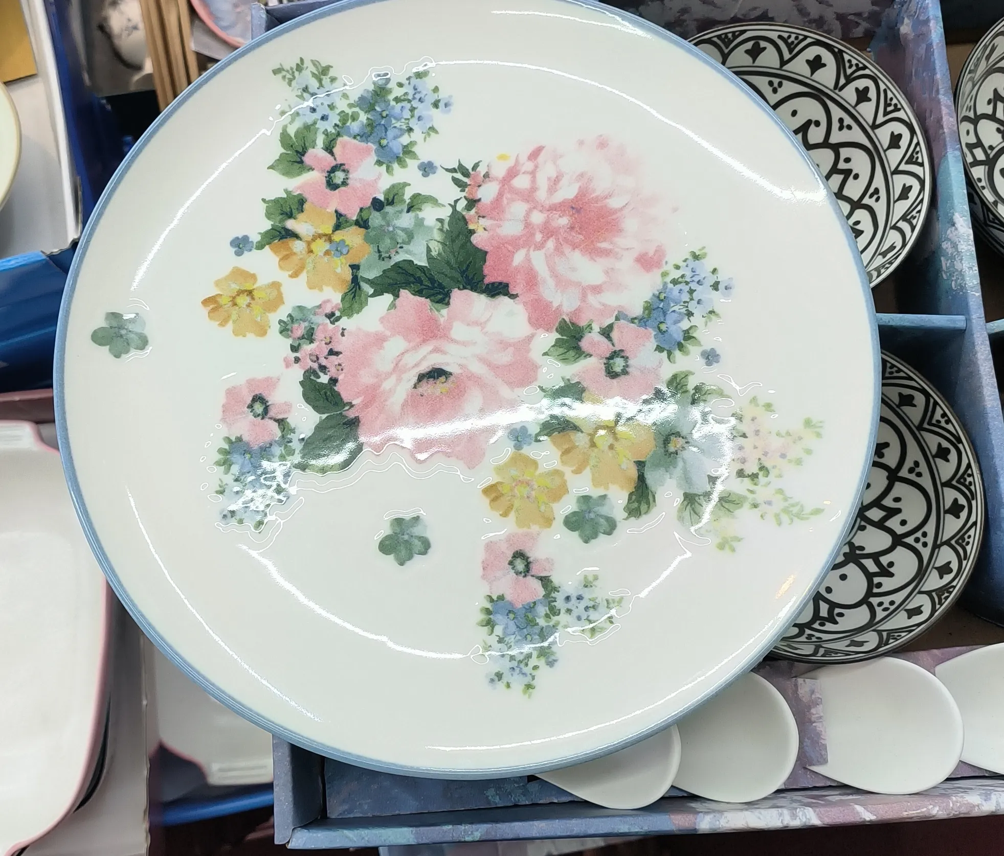 Floral Stoneware Dinner Plate view 2