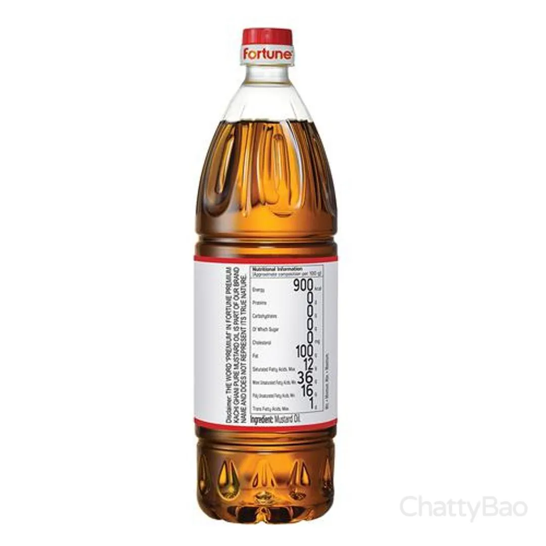 Fortune Kachi Ghani Mustard Oil Bottle 500 ml view 2