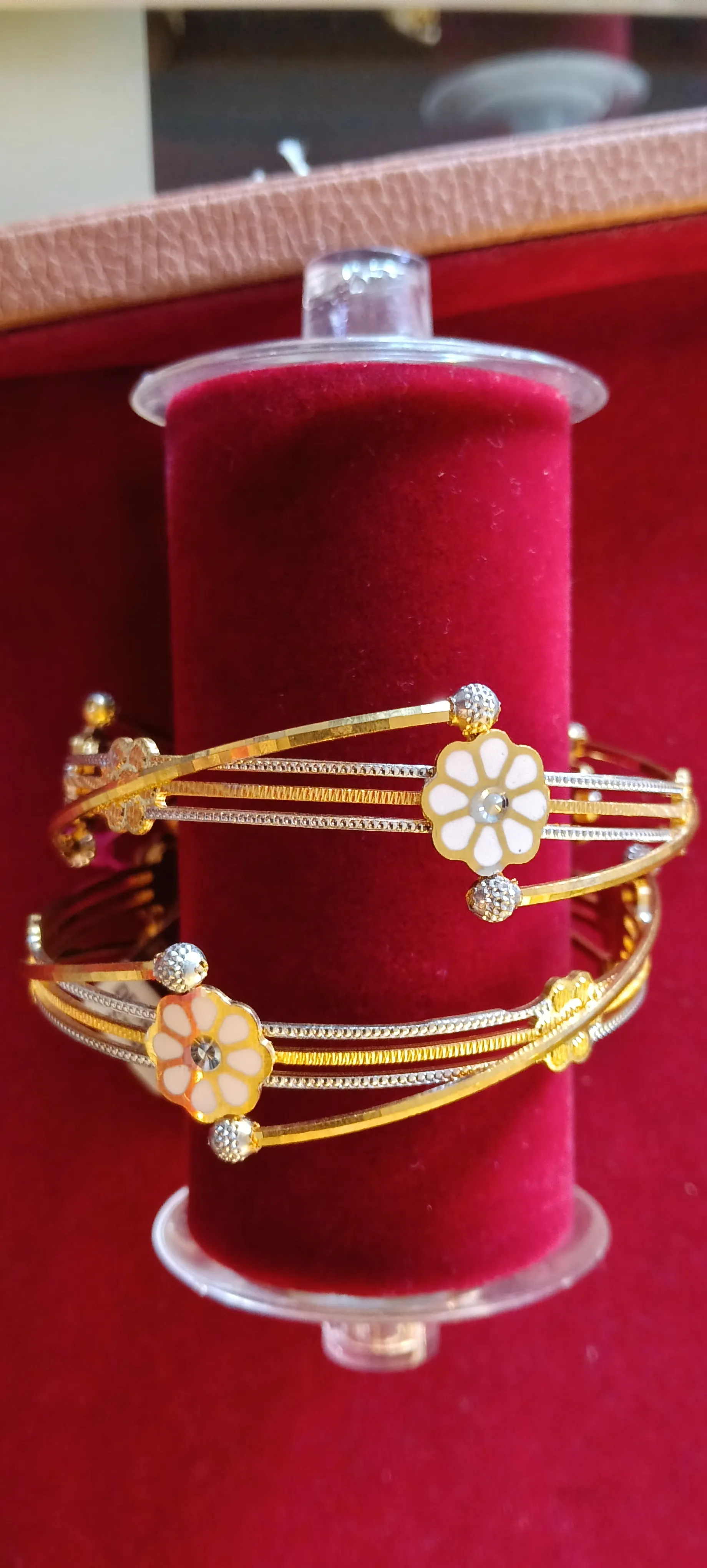 Gold Floral Bangles @ view 3