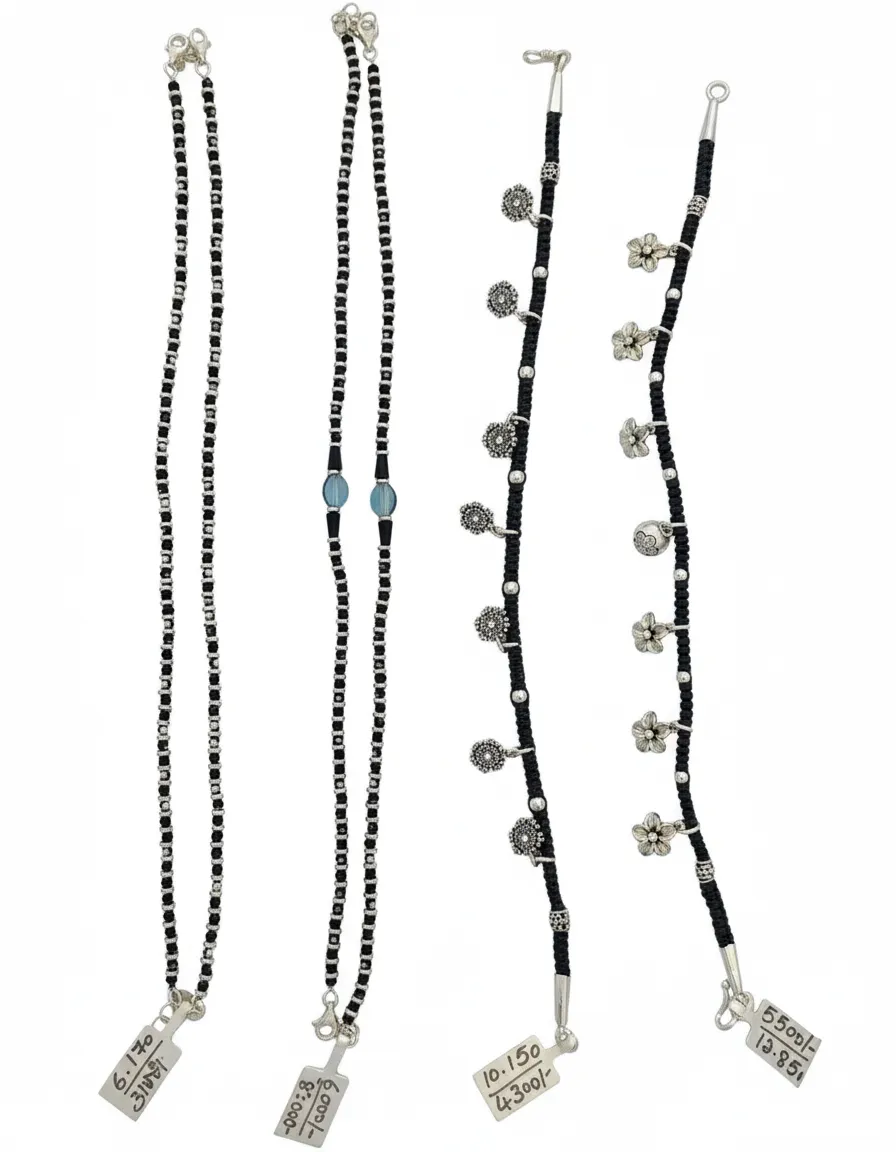 Silver Anklets view 2