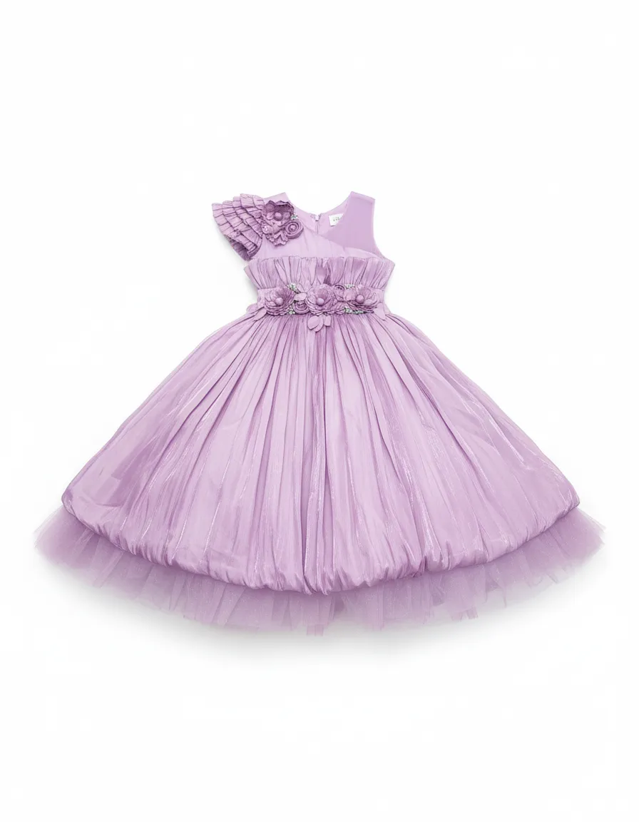Girls Party Wear Gown Wine , view 2