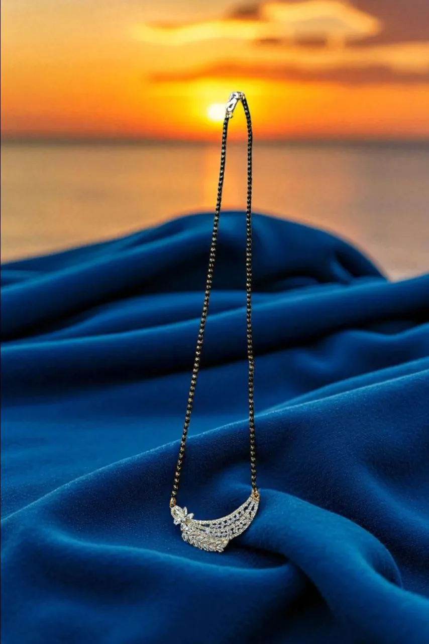 Ad Crescent Mangalsutra Rose Polish view 3