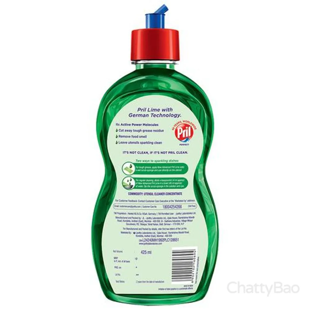 Pril Dishwash Liquid - Lime 425 ml view 2