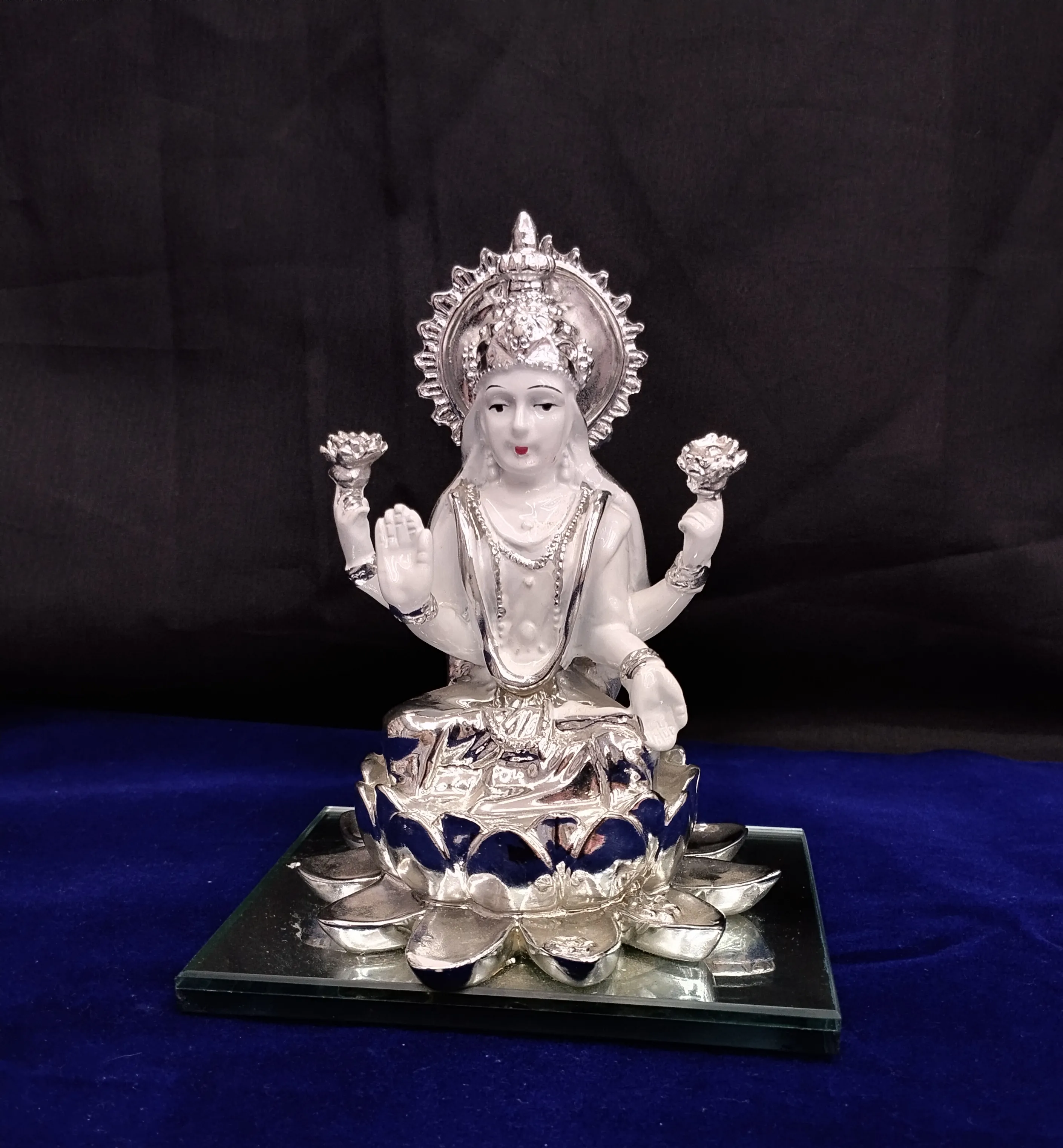 Silver Lakshmi Idol view 2