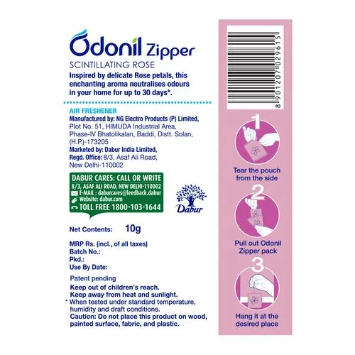 Odonil Bathroom Air Freshener Zipper Scintillating Rose 10 g view 2