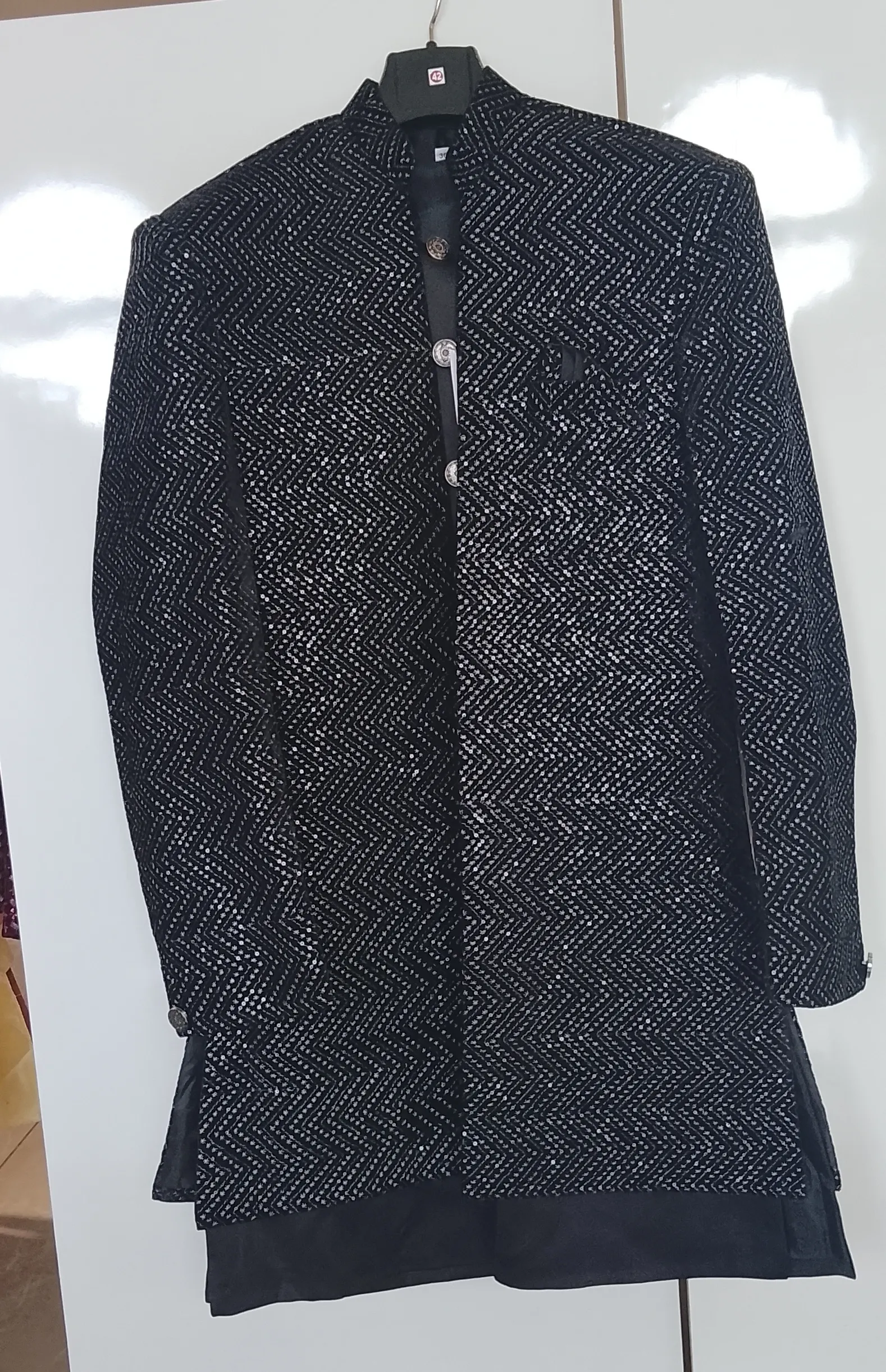 Black MensSherwani view 3