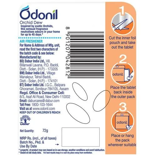 Odonil Bathroom Air Freshener Blocks - Orchid Dew 72 g view 2