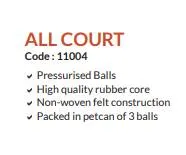 Cosco ALL COURT Tennis Balls Pack Of 3 view 2