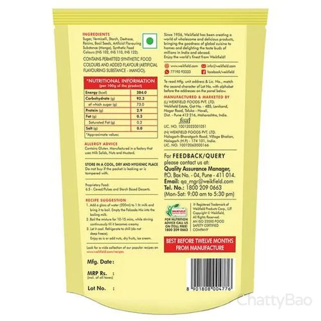 Weikfield Falooda Mix - Mango 200 g view 2