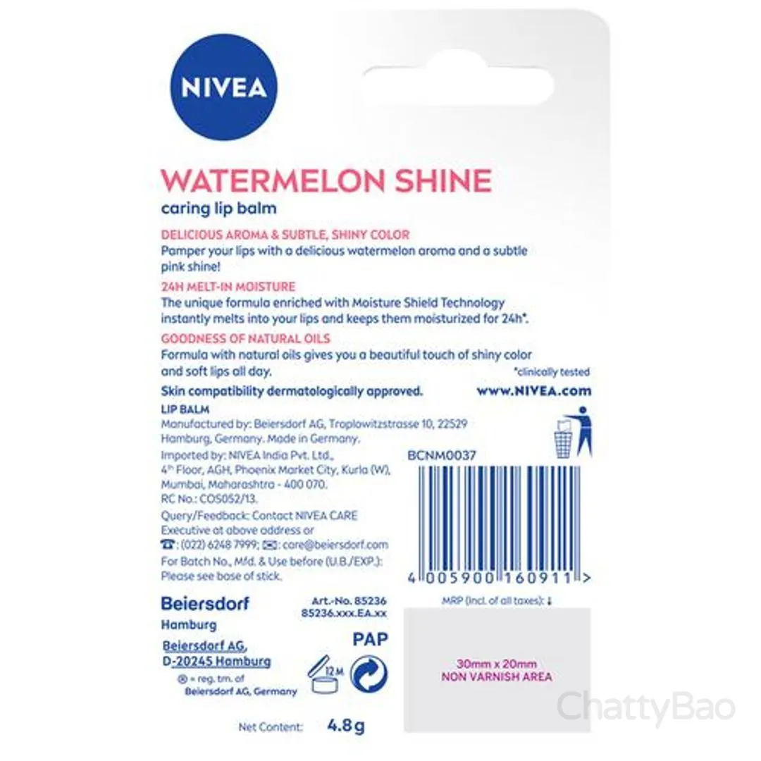 Nivea Lip Balm - Watermelon Shine 4.8 g view 2