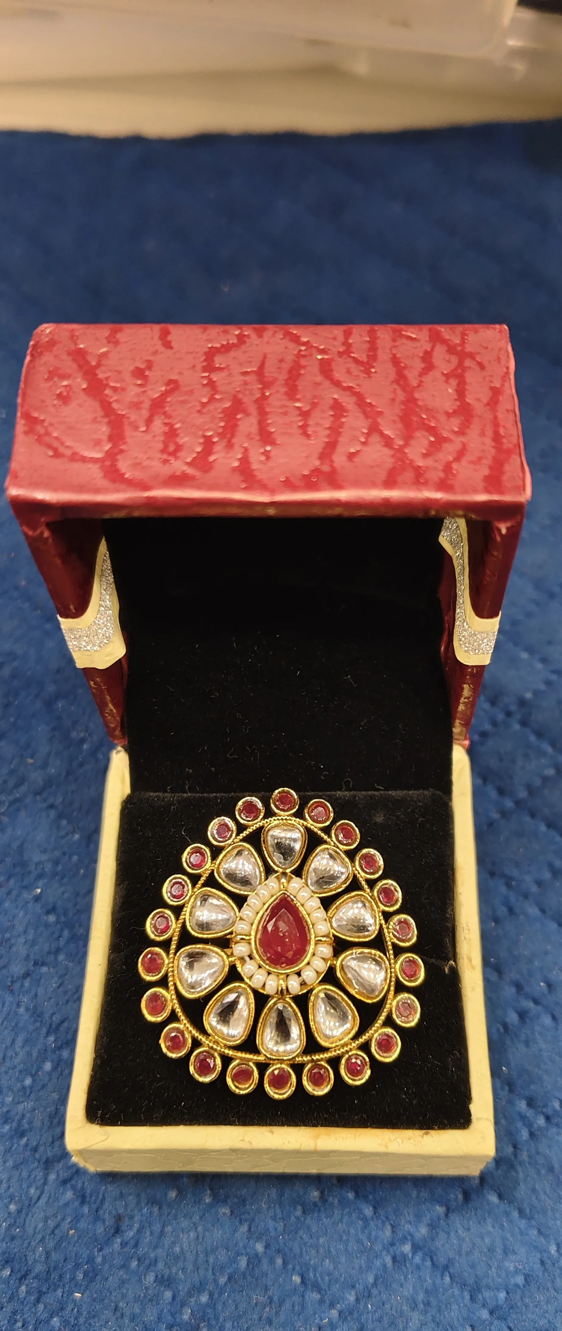Traditional Kundan  Red Kundan view 2