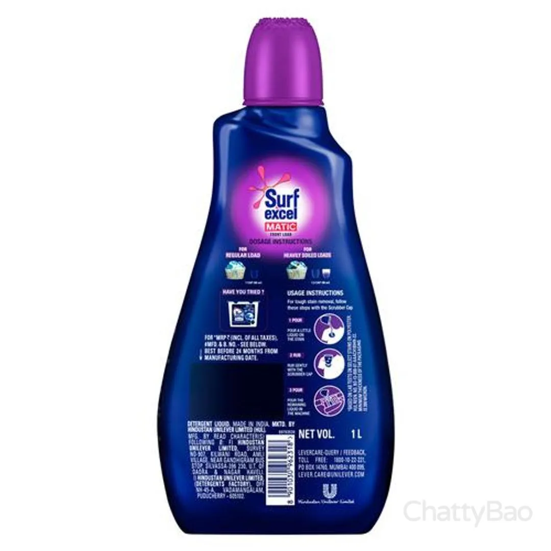 Surf Excel Matic Liquid Detergent Front Load 1 L view 2