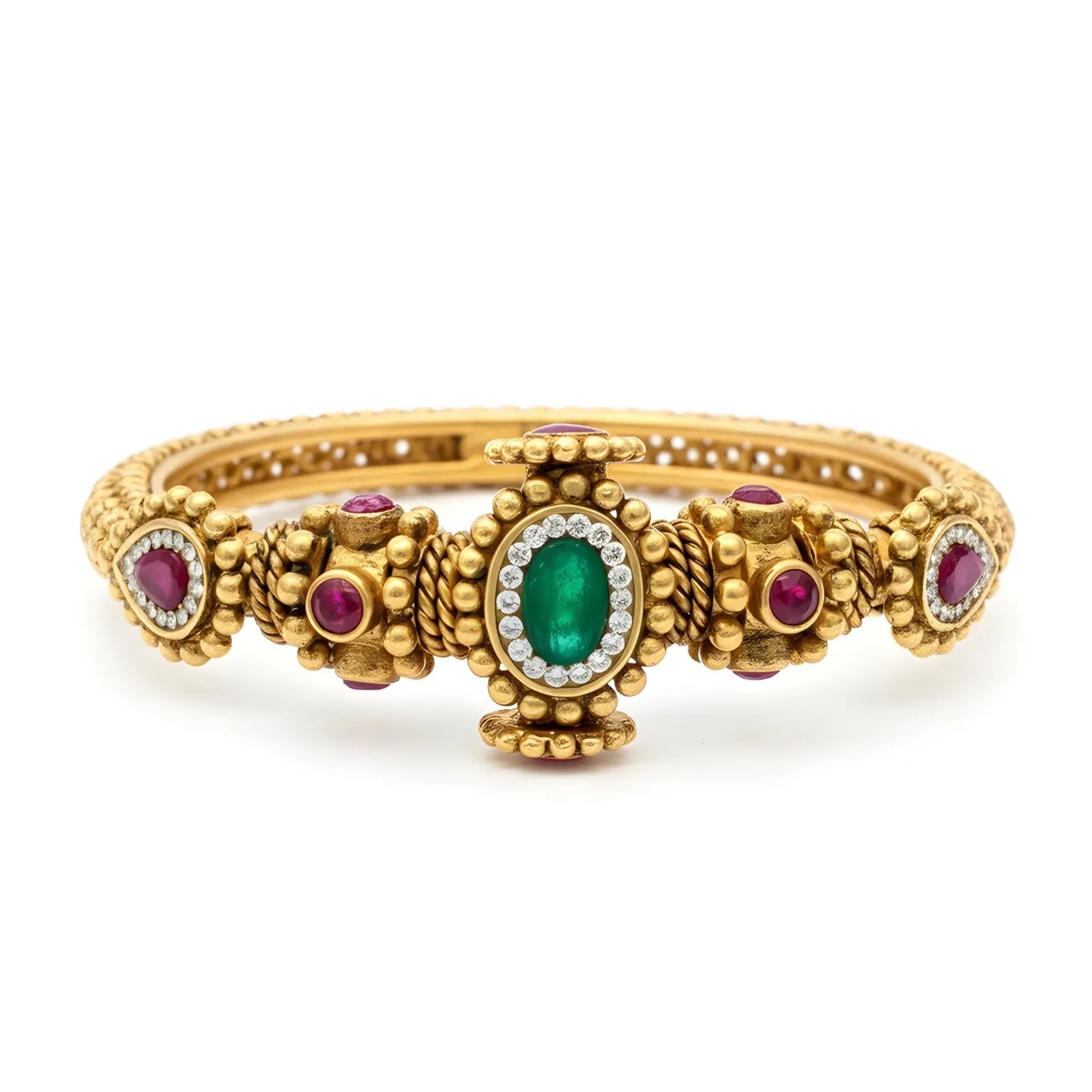 Gemstone Golden Openable Bangle view 2