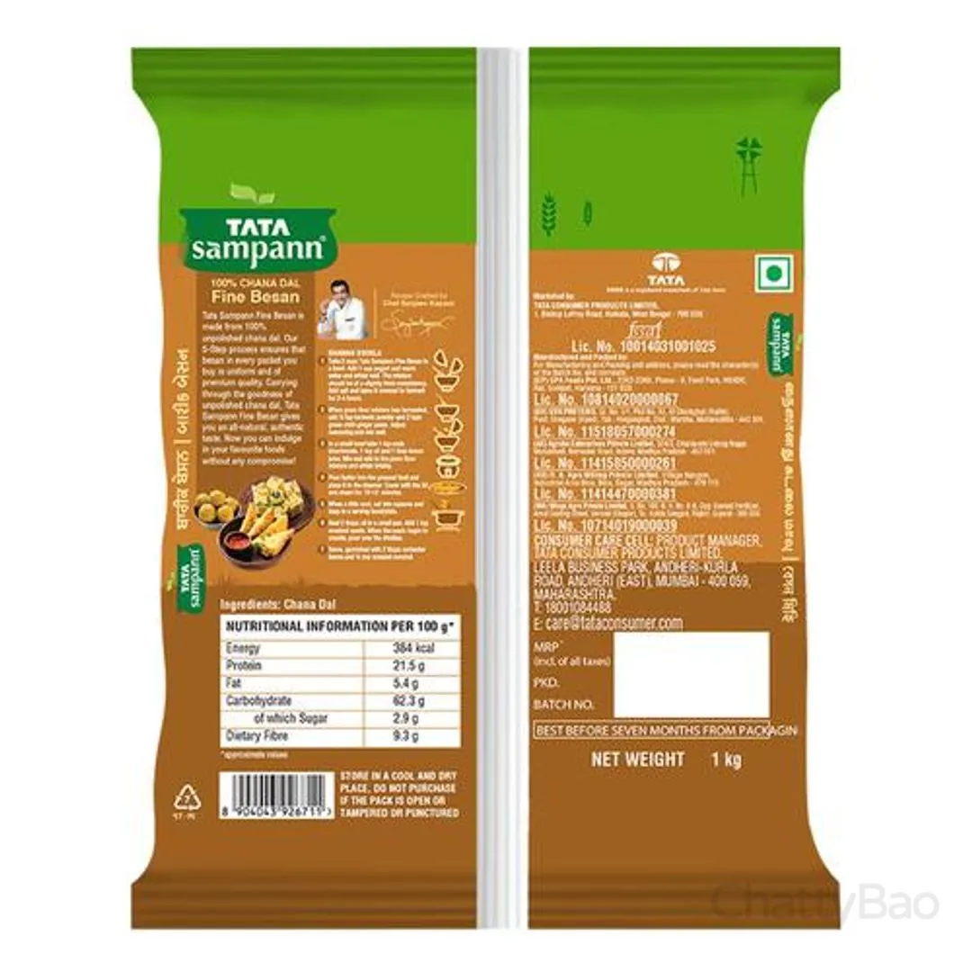 Tata Sampann Fine Besan 100% Chana Dal 1 Kg  view 2