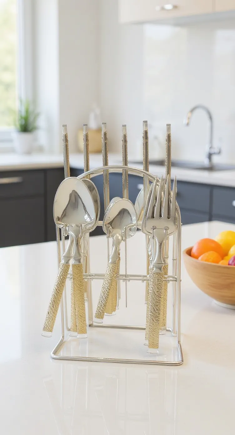 Decorative Cutlery Set Gold N Silver view 5