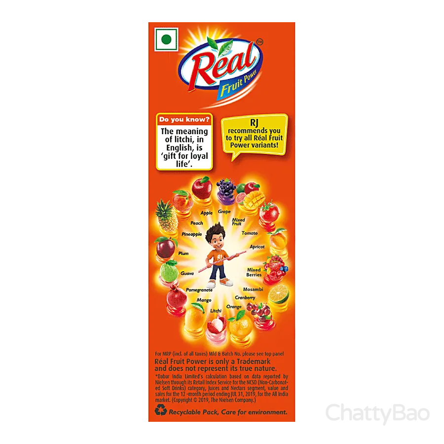 Real Litchi Juice 180 ml view 2
