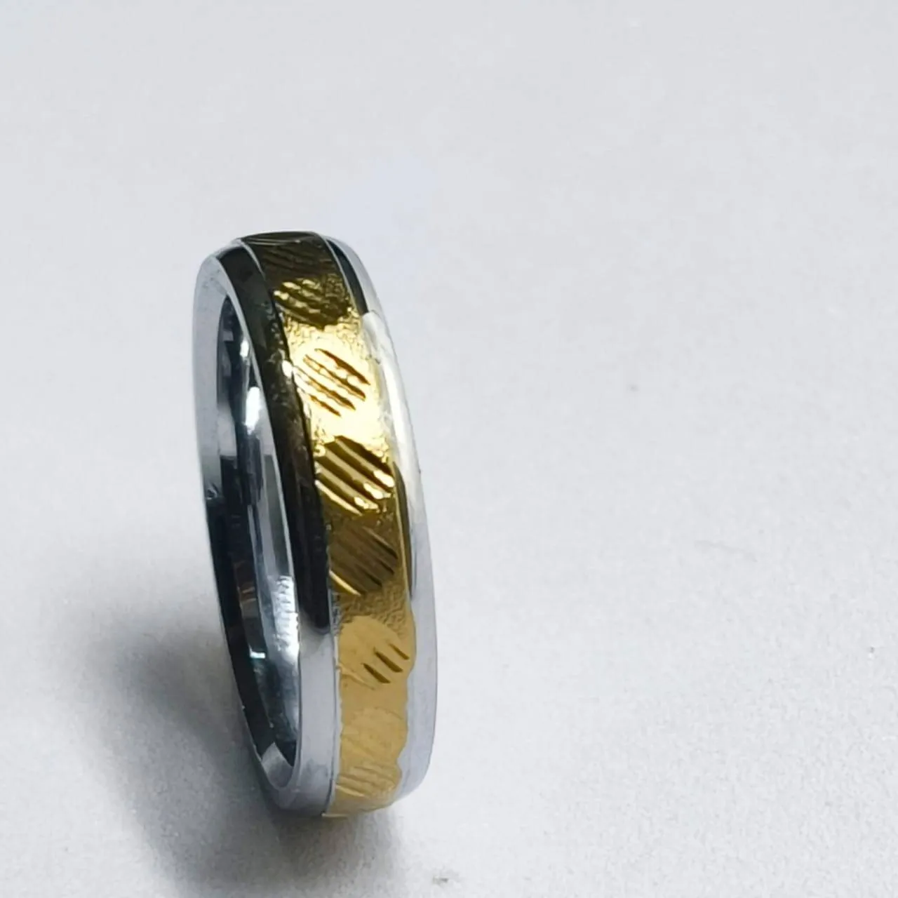 Silver and Gold plating Band Ring (AVSR-44) view 4