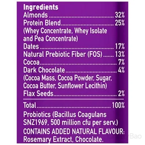 Yogabar 20g Protein Bar Chocolate Brownie High Energy & Fibre 70 g view 5