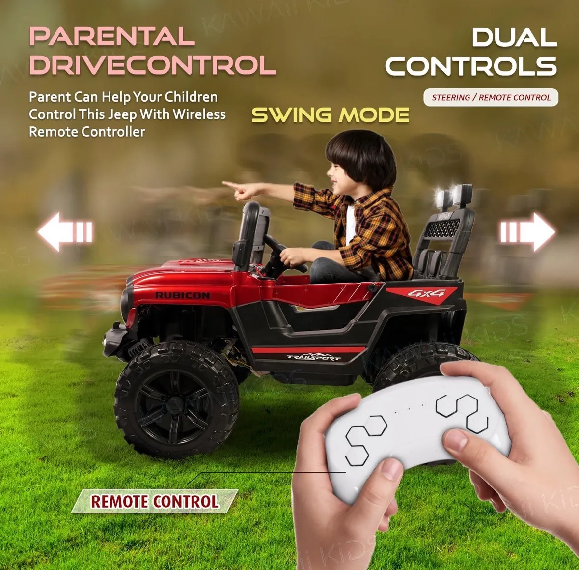 Ride On Jeep For Kids Red view 4