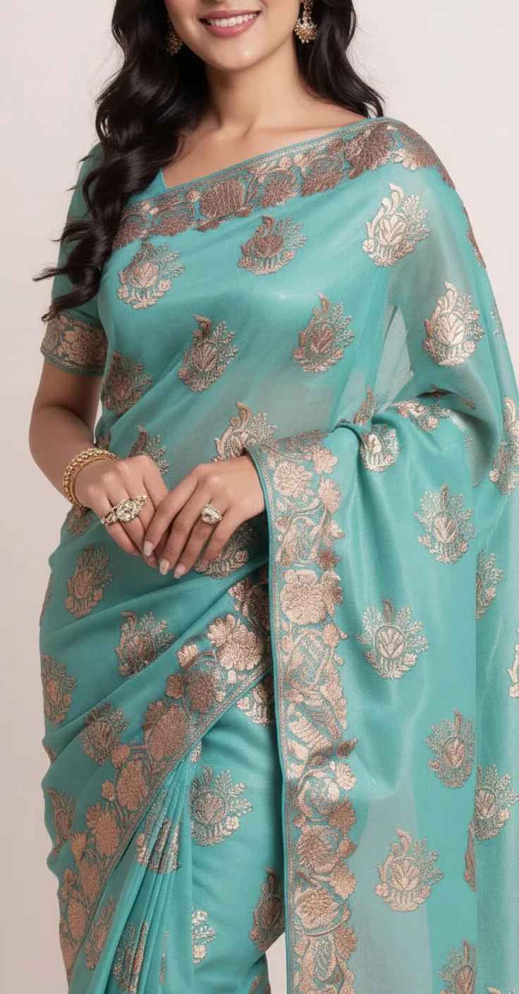 Embroidered  Kapils Saree view 2