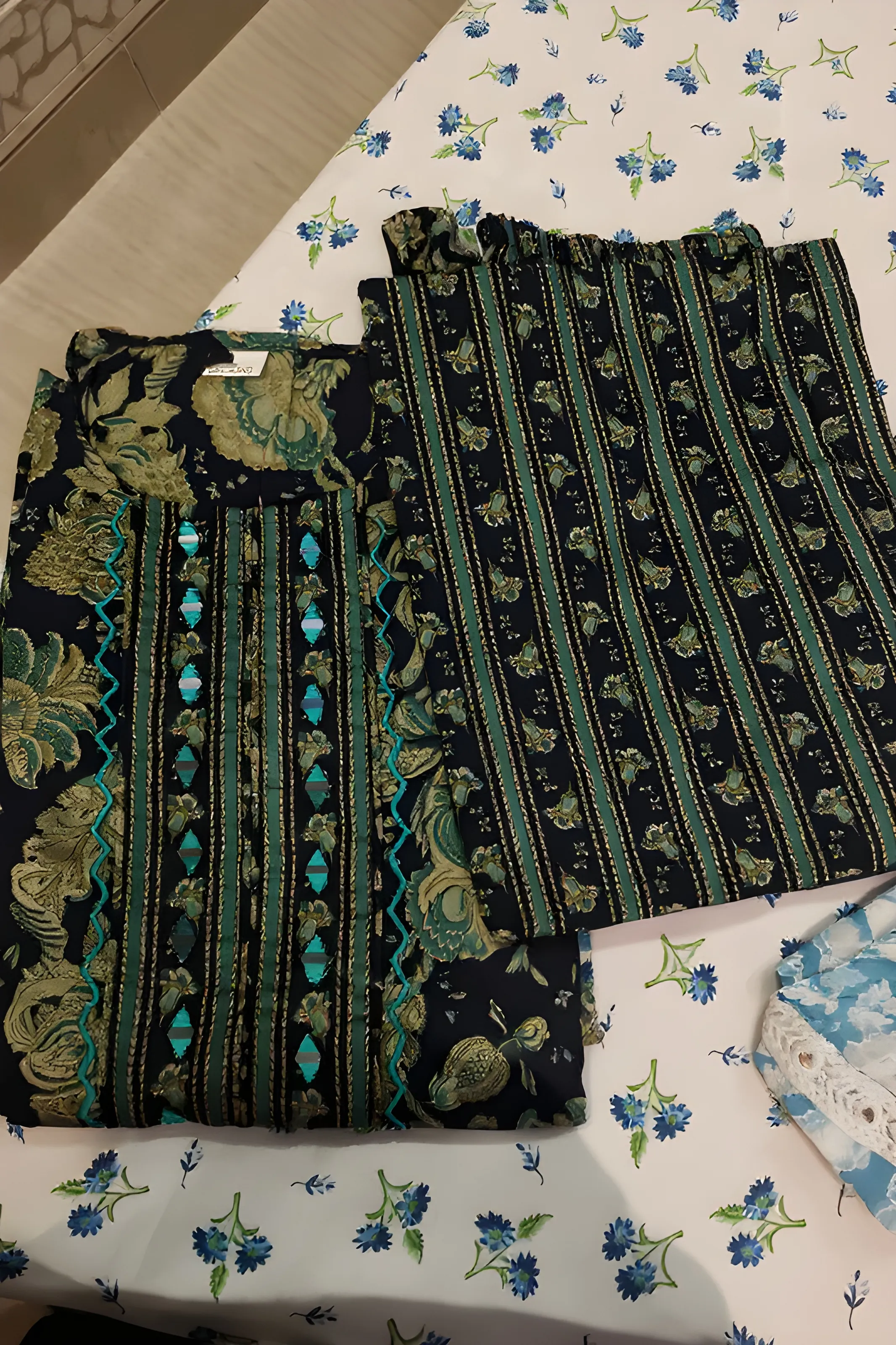 Embroidered Palazzo Pants view 2