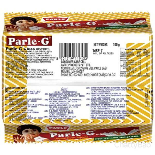Parle-G - Original Gluco Biscuits 100 g view 2