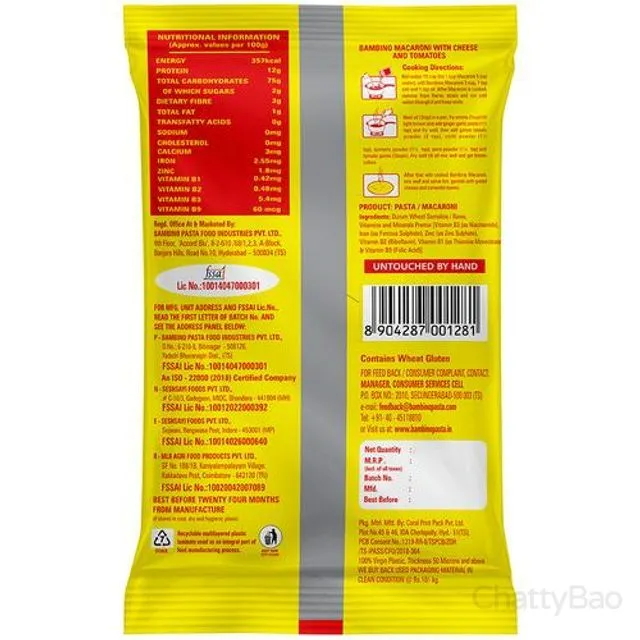Bambino Pasta - Macaroni Elbow 400 g view 2