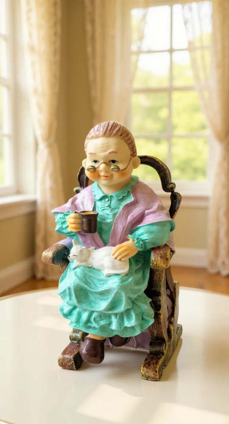 Porcelain Elderly Couple Figurines view 2
