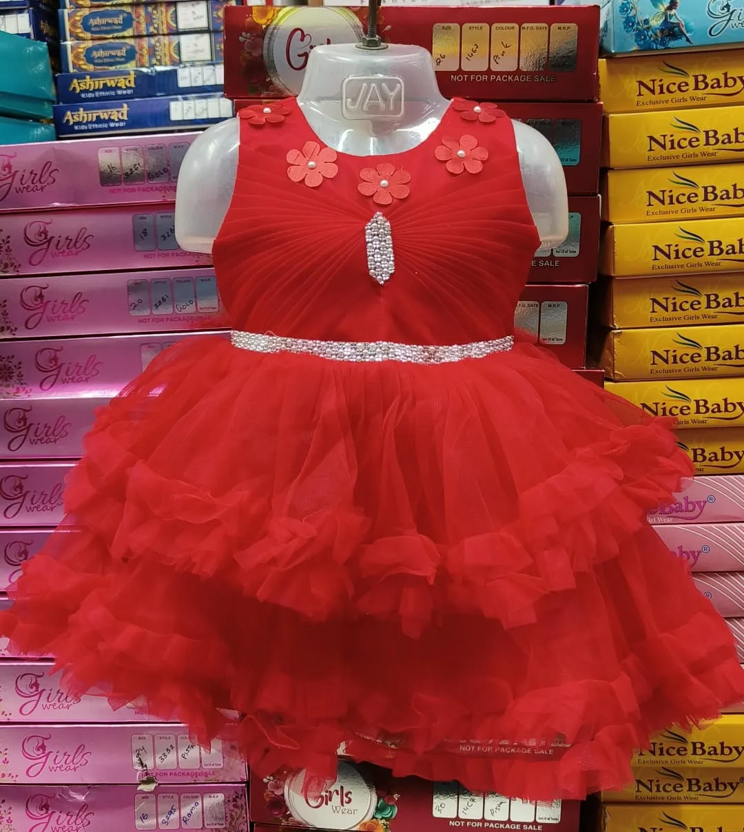 Jay Red Floral Girls Dress view 3