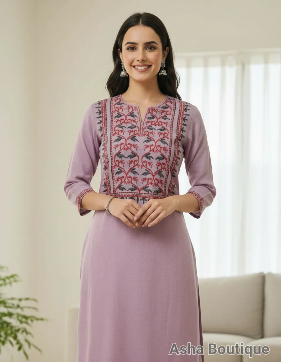 Asha Boutique Embroidered Kurta view 5
