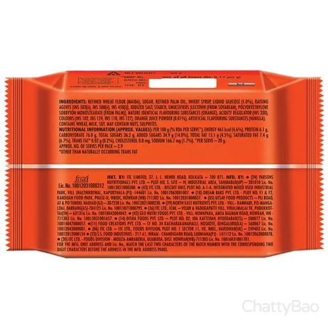 Sunfeast Bounce Creme Biscuits - Orange 58 g view 2