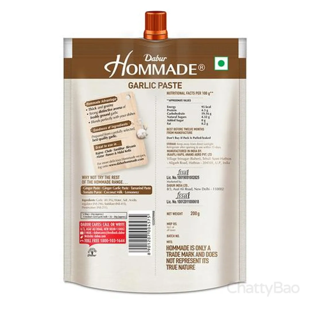 Dabur Hommade Garlic Paste 200 g view 2