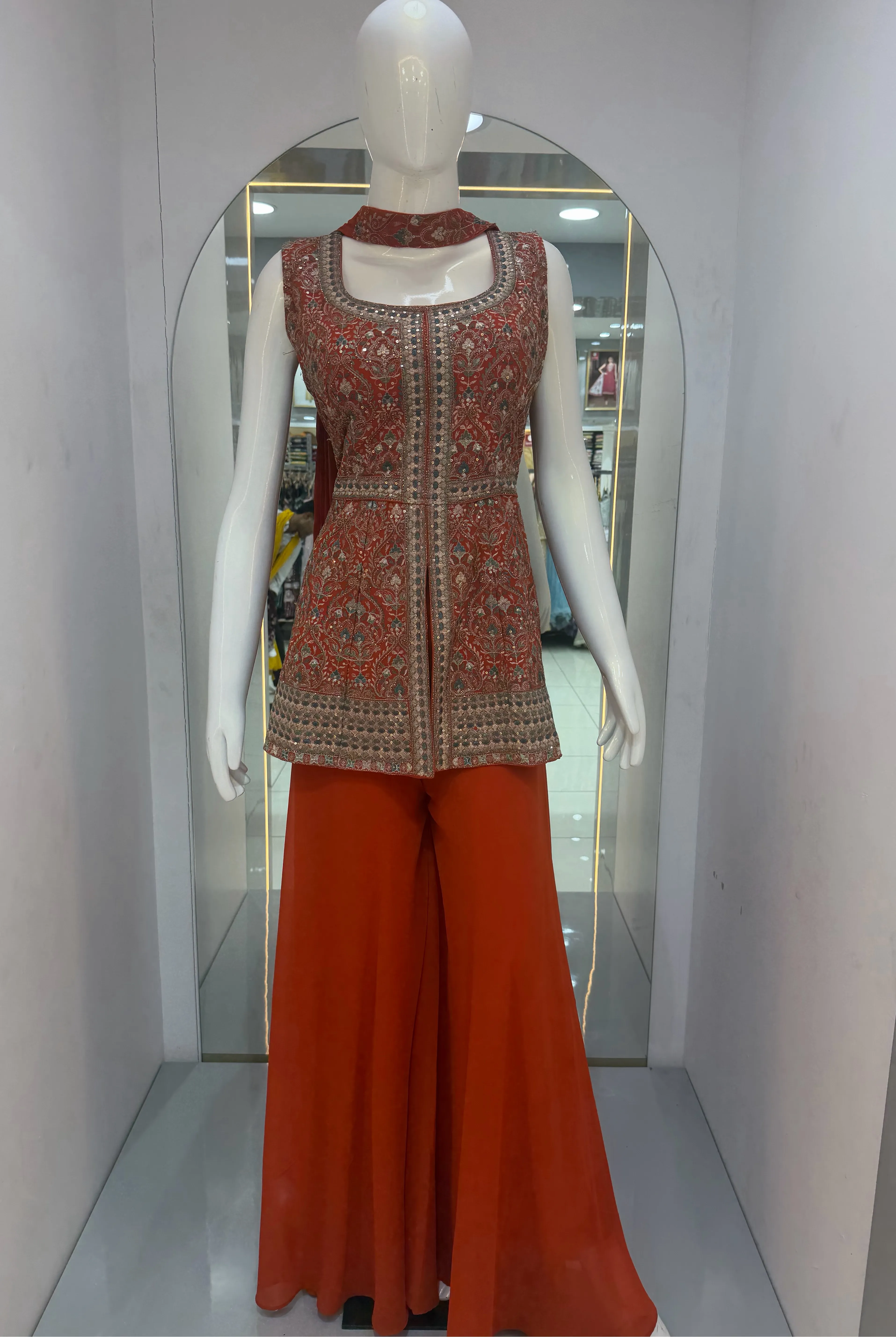 Embroidered Indo Western view 3