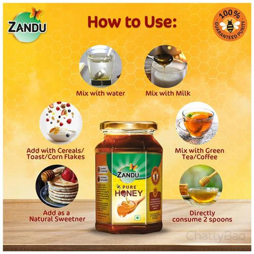 Zandu Pure Honey - No Added Sugar 500 g view 3