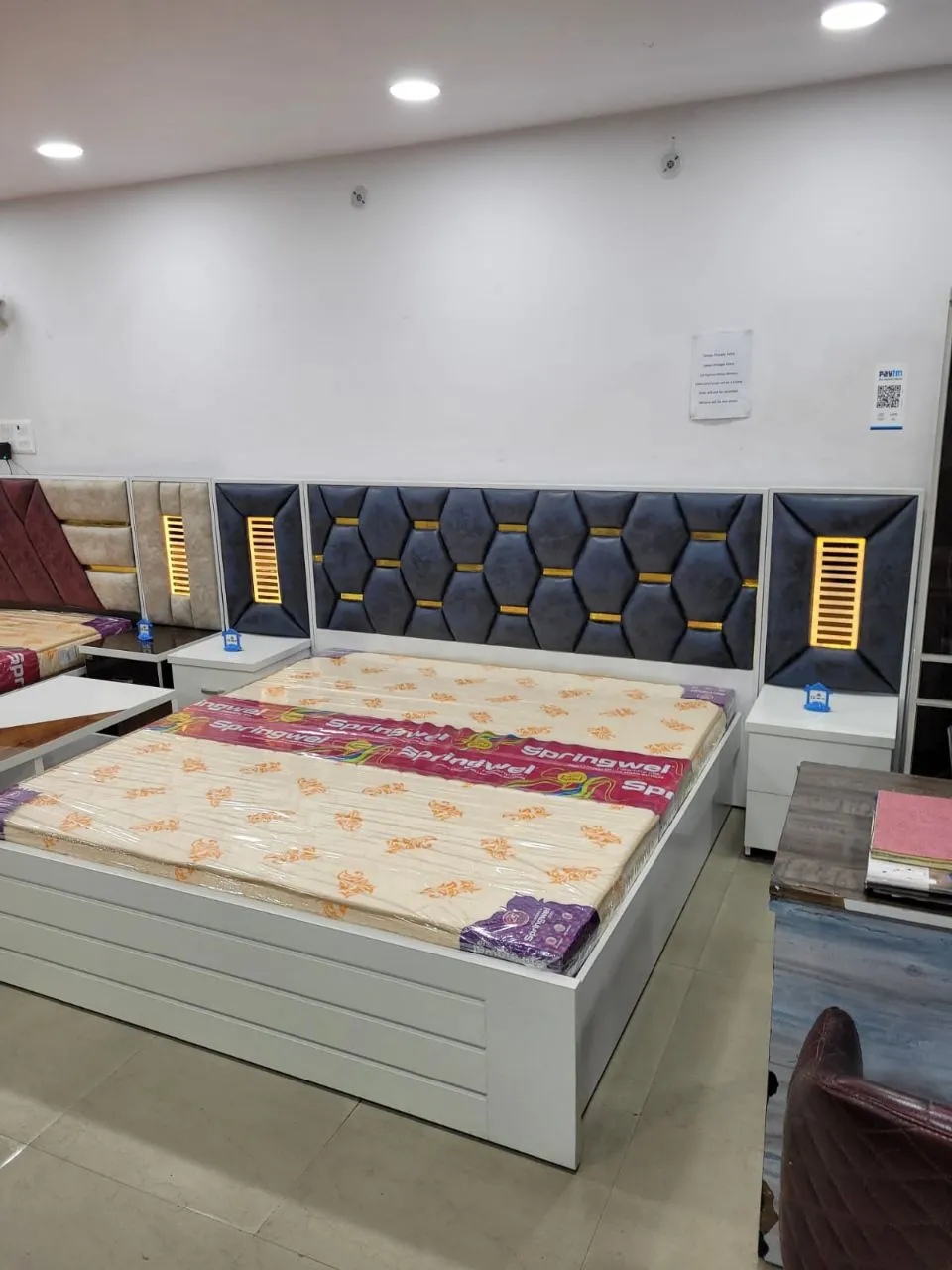Hydraulic Upholstered Platform Bed With Side Tables view 2