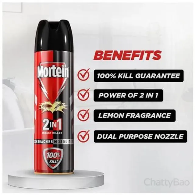 Mortein 2-In-1 Mosquito & Cockroach Killer Spray 400 ml view 3