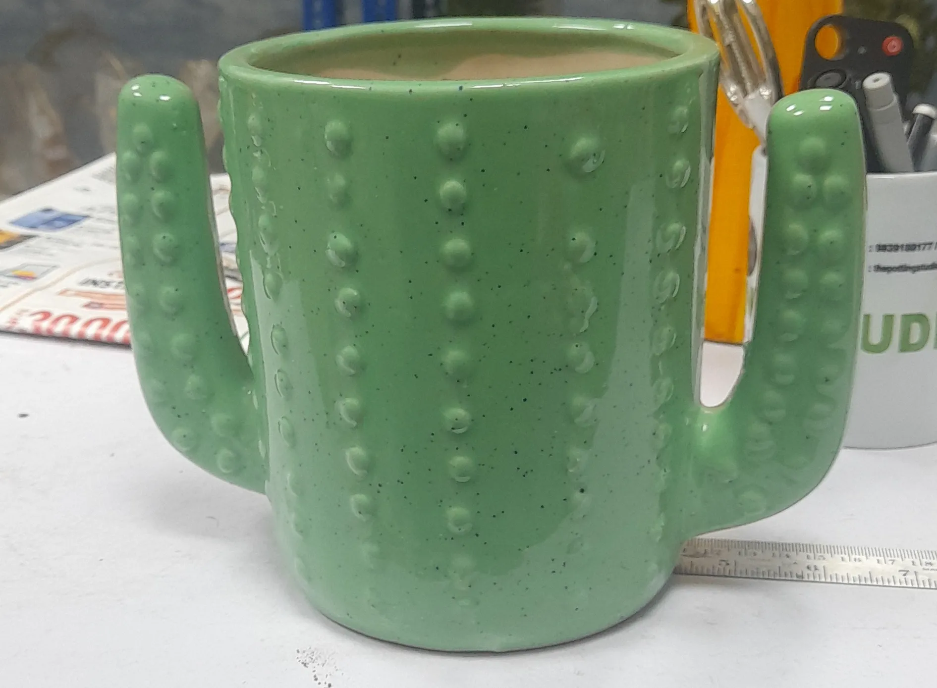 Cactus Ceramic Mug 6"H &5"W view 2
