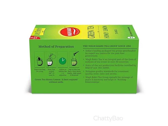 Wagh Bakri Green Tea Bags - Honey Lemon (Pack of 25) view 2