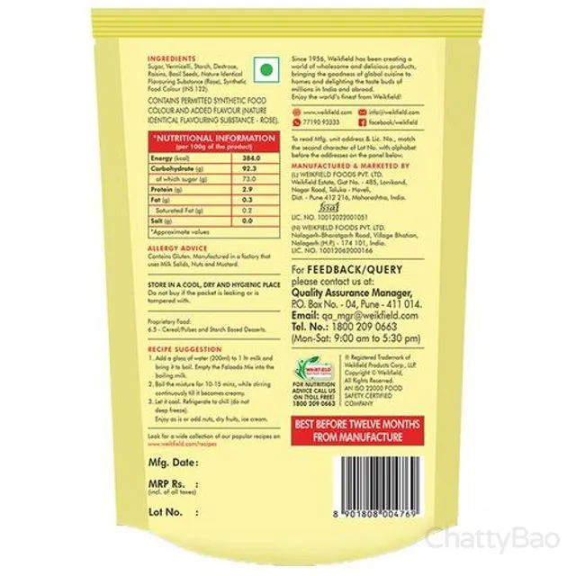 Weikfield Falooda Mix - Rose 200 g view 2