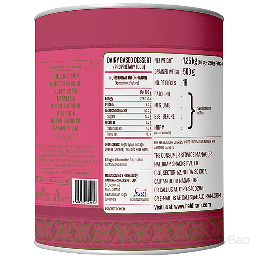 Haldirams Rasgulla 1 kg view 2