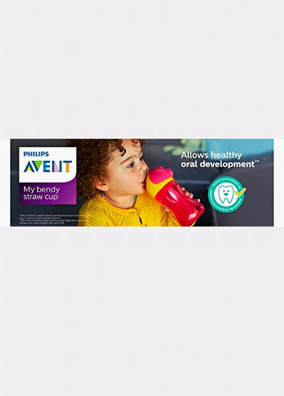 Philips Avent My Bendy Straw Cup 300ml/10oz (12M+) (Assorted)Pink view 3